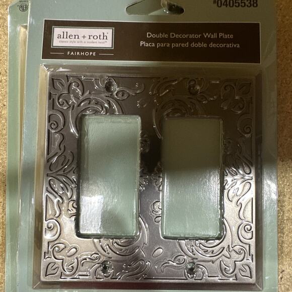 2 Pack Outlet Cover Plate Fairhope Heirloom Silver Double GFCI $10.95 - Picture 5 of 13